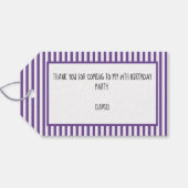 Danke schön: Lila/weiß, Muster für einfache Streif Geschenkanhänger (Rückseite Horizontal)