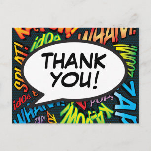 DANKE SCHÖN Lustige moderne farbenfrohe Typografie Postkarte