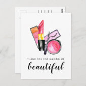 Danke schön Makeup Artist Lipstick Postkarte (Vorne/Hinten)
