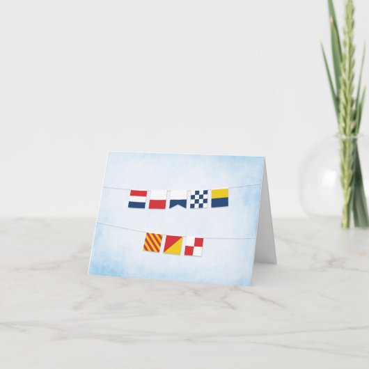 DANKE SCHÖN Nautical Flags auf Wolkenblau (Vorderseite)