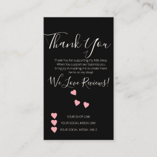 Danke-Schön-Shop-Review-Hearts-Schwarz für Kleinun Visitenkarte