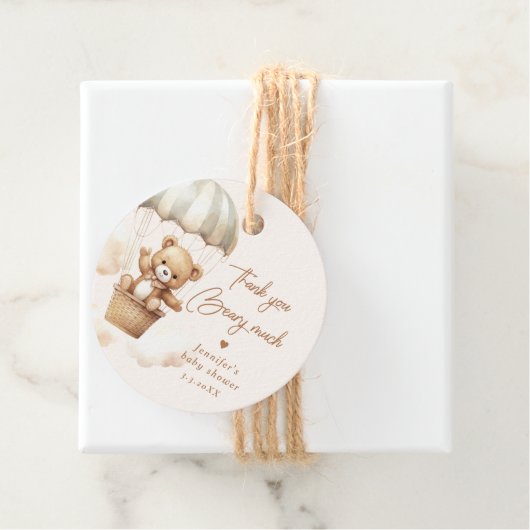 Danke schön viel Heißluftballon Teddy Bär Geschenkanhänger (Beispiel)