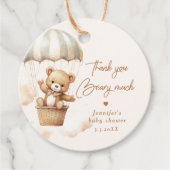 Danke schön viel Heißluftballon Teddy Bär Geschenkanhänger (Vorderseite)