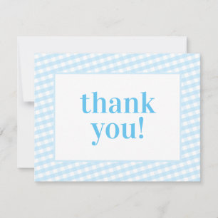 DANKE SCHÖN vintage Gingham-Muster Junge babyblau