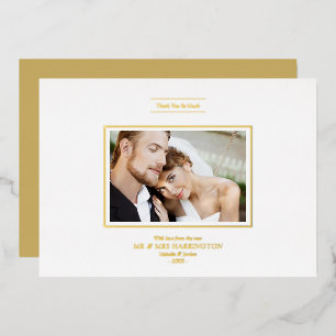 Danke Schön Wirklich Golden Chic Neuvermählte Foto Folieneinladung