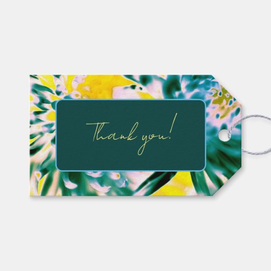 "Danke" Schöne Blume Geschenkmarke Geschenkanhänger (Vorderseite (Horizontal))