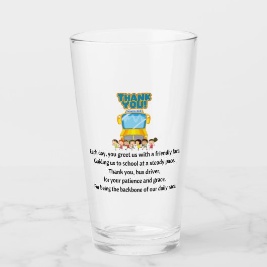 Danke, Schulbusfahrer. Glas (Vorderseite)