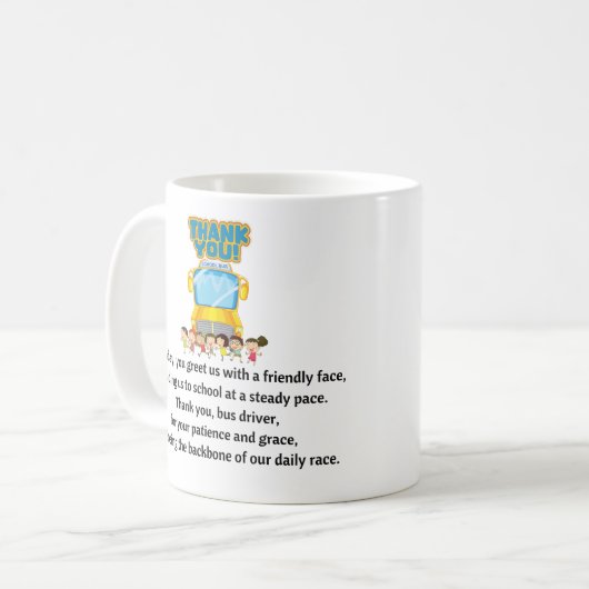 Danke, Schulbusfahrer. Kaffeetasse (Vorderseite Links)
