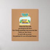 Danke, Schulbusfahrer. Leinwanddruck (Vorderseite)