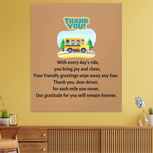 Danke, Schulbusfahrer. Leinwanddruck (Insitu (Wohnzimmer))