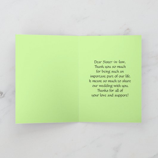 Danke, Schwägerin, Maiglöckchen Dankeskarte (Innenseite)