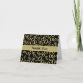 "Danke!" Schwarz/Gold Random Nummer 80 Muster Dankeskarte (Vorderseite)