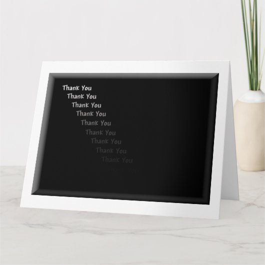 Danke, Schwarz und Weiß Dankeskarte (Vorderseite)