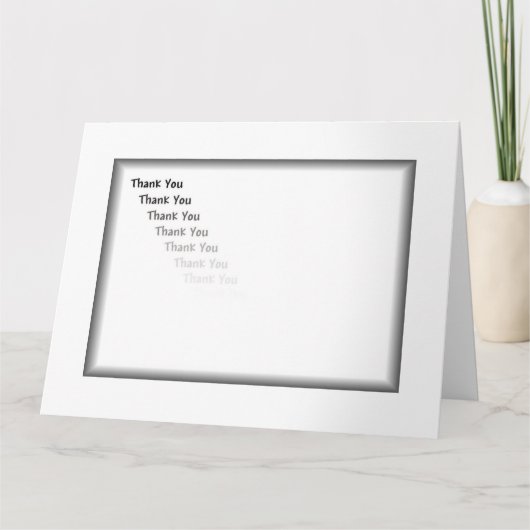 Danke, Schwarz und Weiß Dankeskarte (Vorderseite)