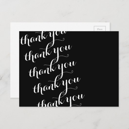 'Danke, Schwarz und Weiß Postkarte (Vorne/Hinten)