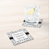 Danke: Schwarz/Weiß 70. Random Number Pattern Rechteckiger Pappuntersetzer (Vor Ort)