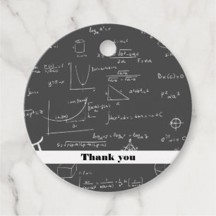 Danke Schwarz-Weiß-Math-Gleichungen und Diagramm Geschenkanhänger