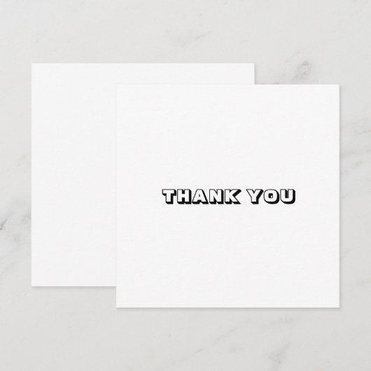 Danke, Schwarz-weiße Karte (Vorne/Hinten)