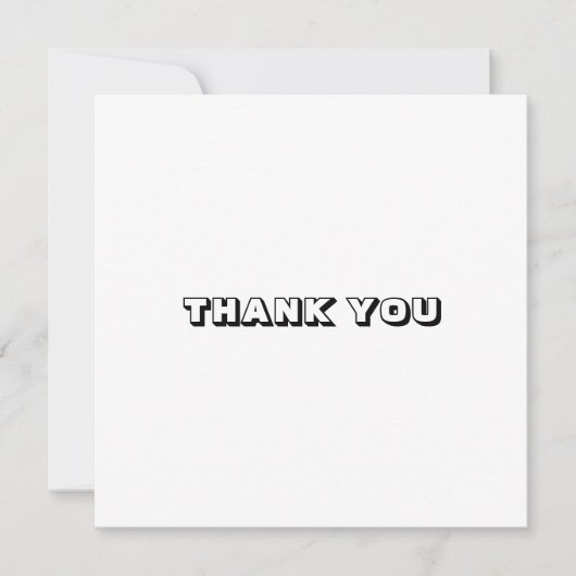 Danke, Schwarz-weiße Karte (Vorderseite)