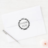 Danke Schwarz-weiße Streifen - Hochzeit, Party Runder Aufkleber (Umschlag)