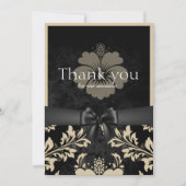 Danke, schwarzer Bogen, beige Einladung (Vorderseite)