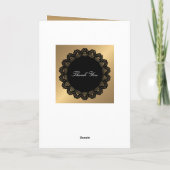 Danke Schwarzer Kreisspitze Goldenes Monogramm (Rückseite)