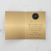 Danke Schwarzer Kreisspitze Goldenes Monogramm (Innenseite)