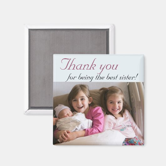 Danke, Schwester Foto Magnet (Vorderseite/Rückseite)