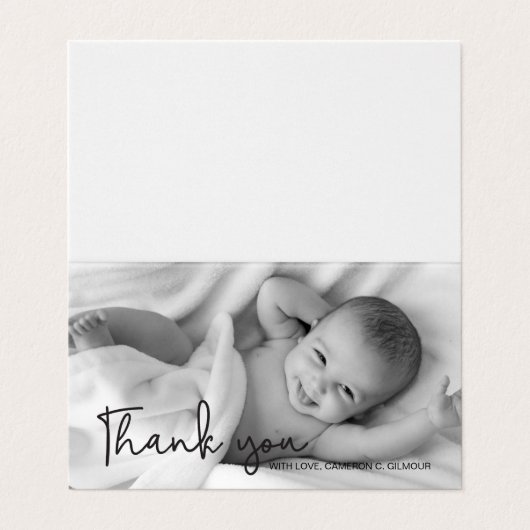 Danke, Script Baby Foto (Außenseite Aufgefaltet)