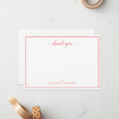 Danke, Script Calligraphy Wedding Mitteilungskarte (Vorderseite/Rückseite Beispiel)