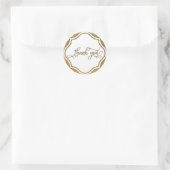 Danke Script, GoldGlitzer u. verziertes Abzeichen Runder Aufkleber (Tasche)