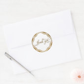 Danke Script, GoldGlitzer u. verziertes Abzeichen Runder Aufkleber (Umschlag)