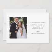 'Danke' Script Wedding Foto Dankeskarte (Rückseite)