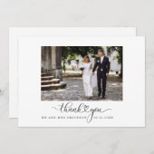 'Danke' Script Wedding Foto Dankeskarte (Vorne/Hinten)