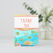 Danke Sea Turtles Art Postkarte (Stehend Vorderseite)