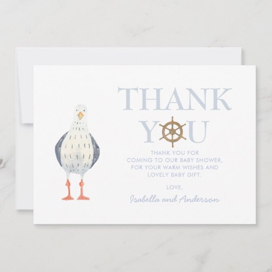 Danke Seagull Nautical Baby Dusche (Vorderseite)