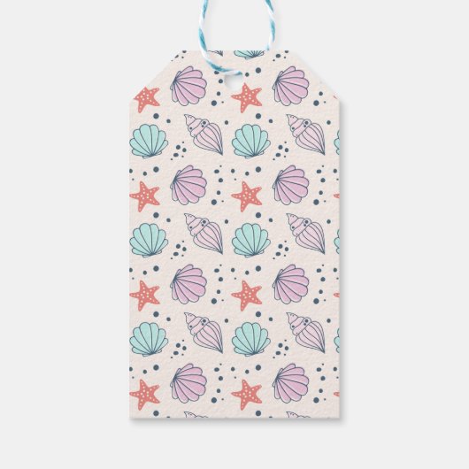 Danke Seashell Birthday Minimal Geschenkanhänger (Rückseite)