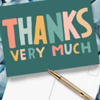 DANKE SEHR VIEL farbenfrohe Pastel Handschrift Nie