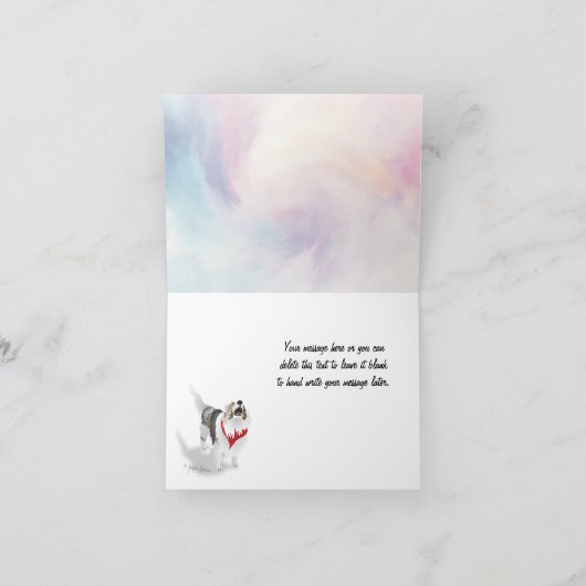 Danke Sheltie Dog Feiertagskarte (Innenseite)