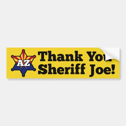 Danke Sheriff Joe! Autoaufkleber (Vorne)