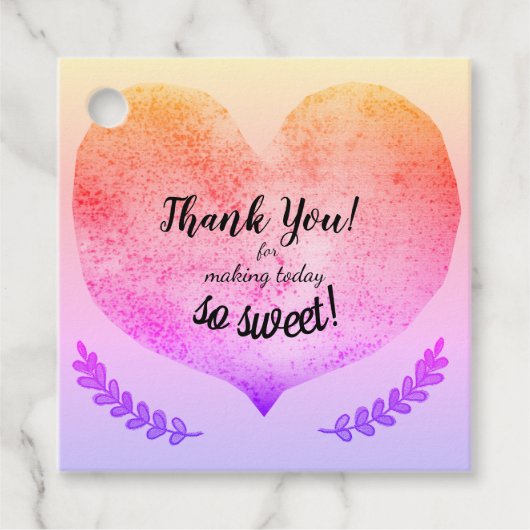 Danke, Shiny Heart Geschenkanhänger (Vorderseite)