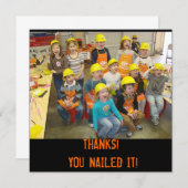 DANKE! SIE NAGELTEN IHN! DANKESKARTE (Vorne/Hinten)