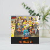 DANKE! SIE NAGELTEN IHN! DANKESKARTE (Stehend Vorderseite)