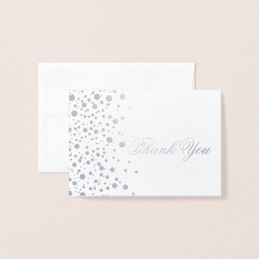 Danke, Silver Foil Dots Folienkarte (Vorderseite mit Umschlag)