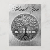 Danke | Silver Tree of Life Memorial Postcard Postkarte (Vorderseite)