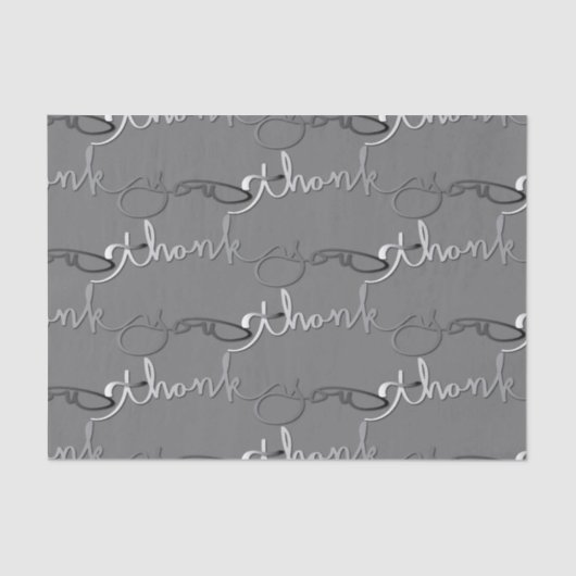 "Danke" Silvery Gradient Handschrift Seidenpapier (Vorderseite)