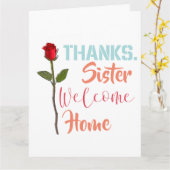 Danke Sister Welcome Zuhause Karte (Gelbe Blume)