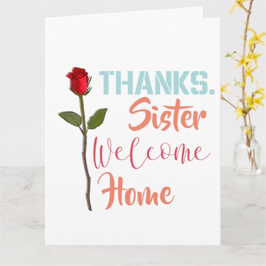 Danke Sister Welcome Zuhause Karte (Gelbe Blume)