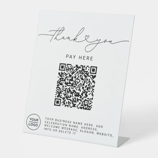 Danke-Skript-Herz-Scan-Mich-QR-Code-Logo Sockelschild (Vorderseite)