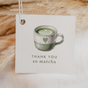 Danke so Matcha Sage grüne Babyparty Geschenkanhänger